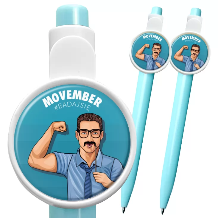 przypinka długopis Movember Badaj się