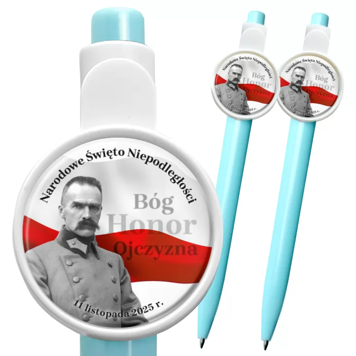 przypinka długopis Narodowe Święto Niepodległości z Piłsudskim