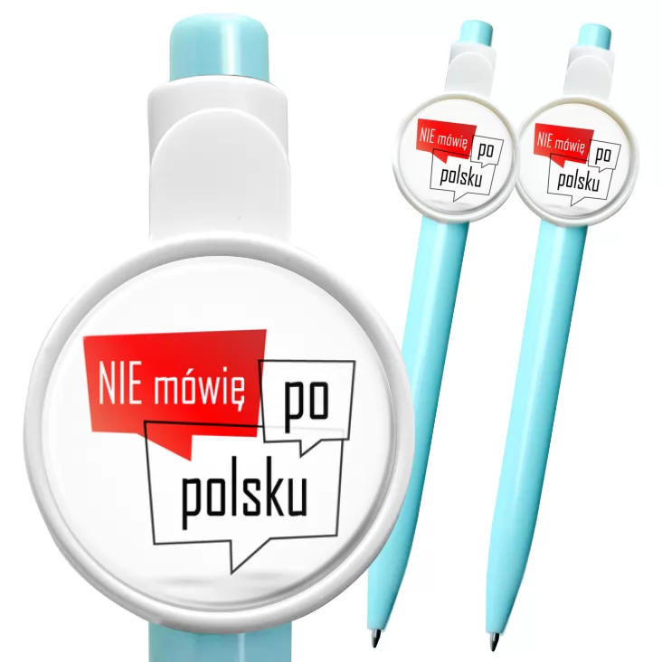 przypinka długopis Nie mówię po polsku