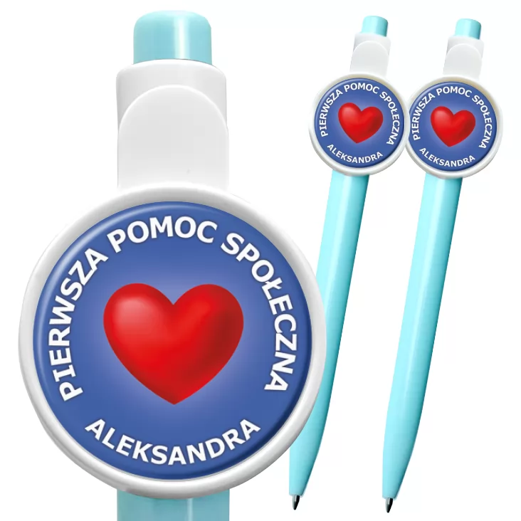 przypinka długopis Pierwsza Pomoc Społeczna