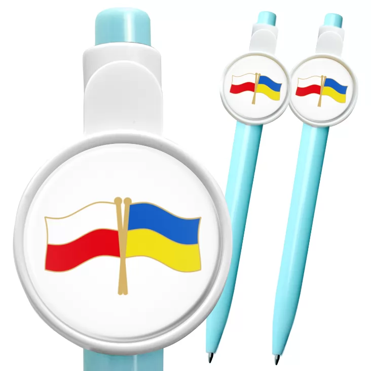 przypinka długopis Polska-Ukraina flagi