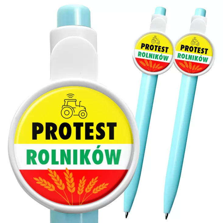 przypinka długopis Protest rolników