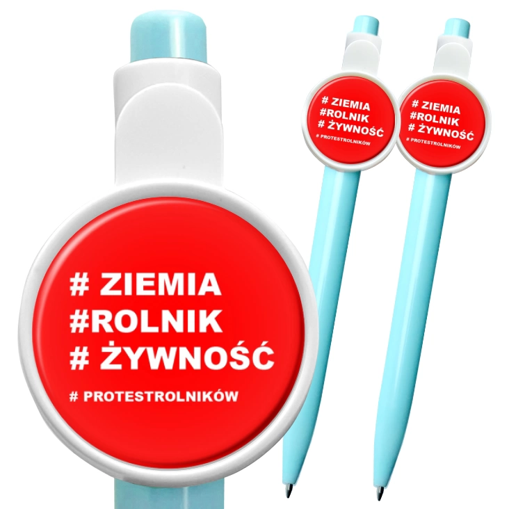 przypinka długopis Protest rolników ziemia rolnik żywność