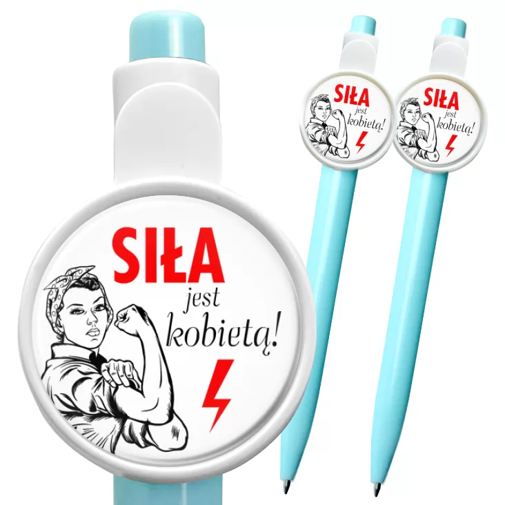 przypinka długopis Siła jest kobietą