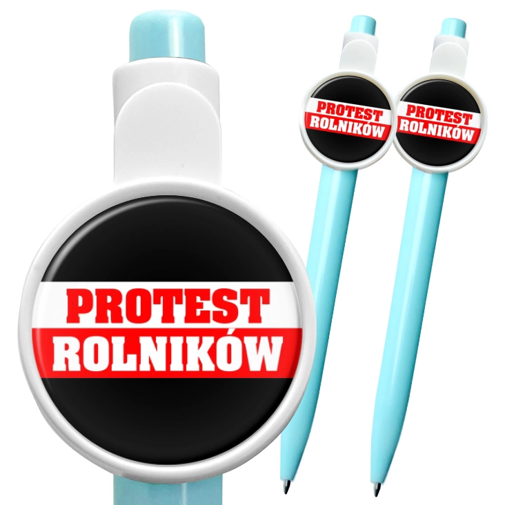 przypinka długopis Strajk rolników