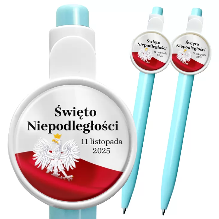 przypinka długopis Święto Niepodległości orzeł i flaga