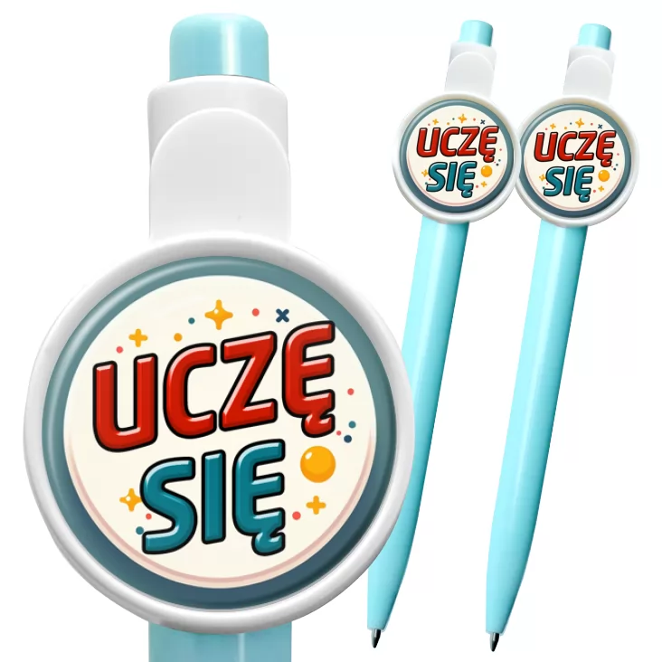 przypinka długopis Uczę się kolorowe litery