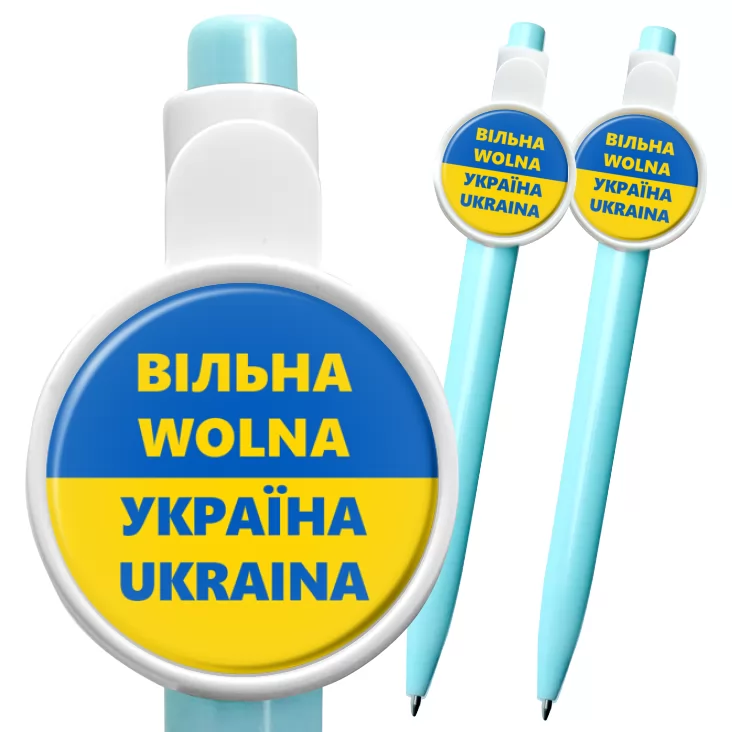 przypinka długopis Wolna Ukraina dwujęzyczna
