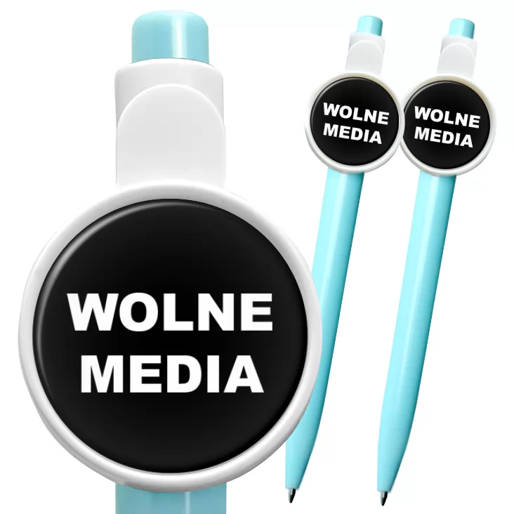 przypinka długopis Wolne media