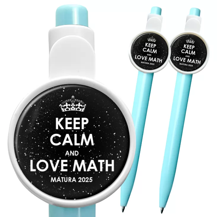 przypinka długopis Matura Czarna Keep Calm and Love Math