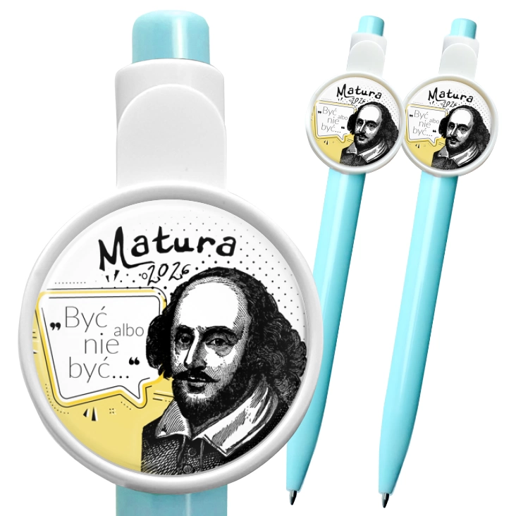 przypinka długopis Matura z Williamem Shakespearem