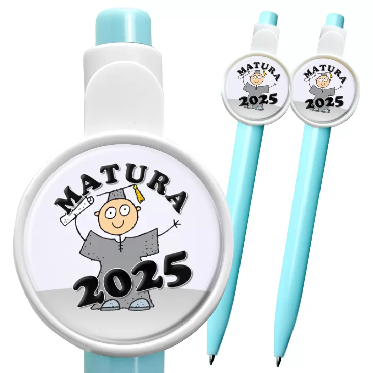 przypinka długopis Matura chłopak absolwent w todze