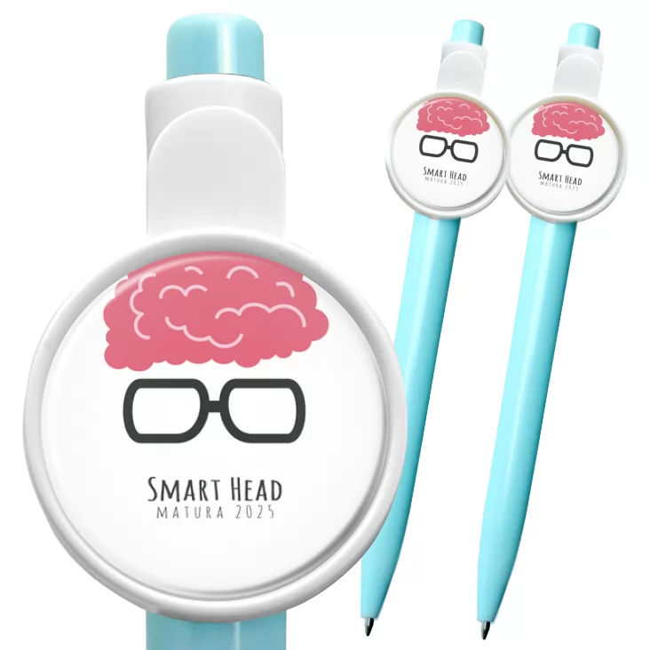 przypinka długopis Matura smart head