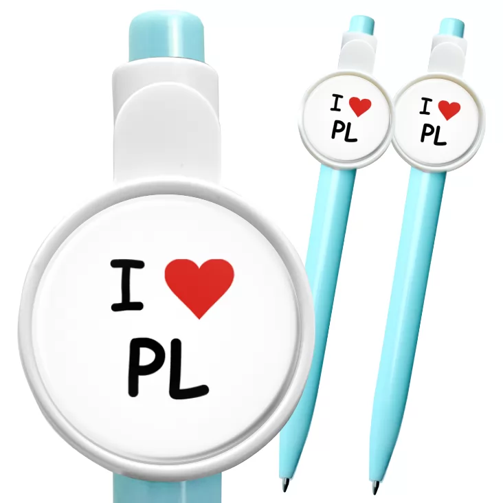przypinka długopis I love PL