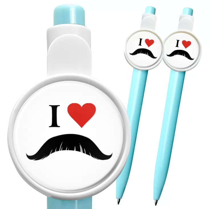 przypinka długopis I love moustache