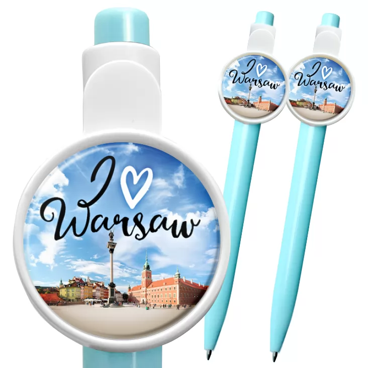 przypinka długopis I love Warsaw