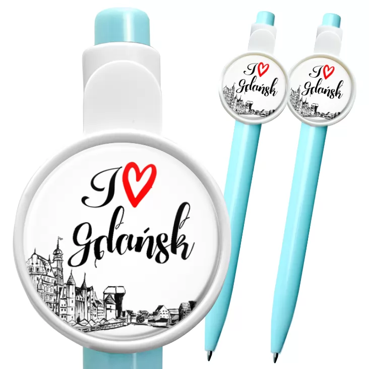 przypinka długopis I love Gdańsk