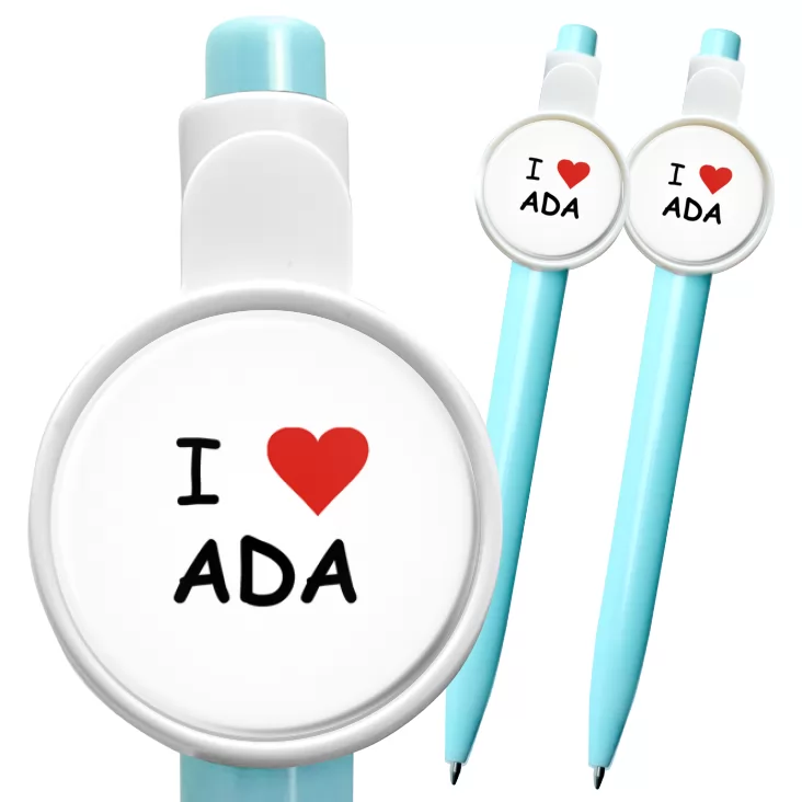 przypinka długopis I love Ada