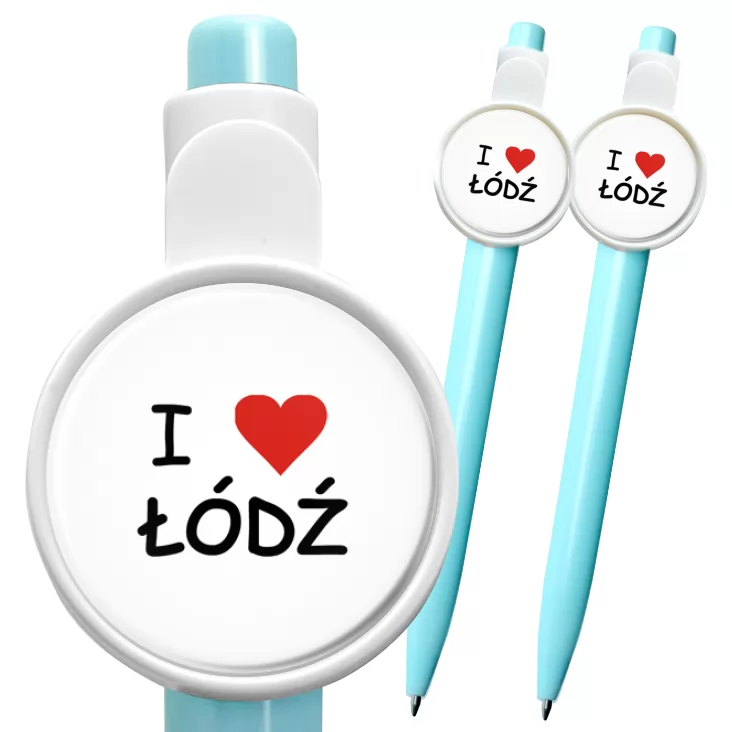 przypinka długopis I love Łódź