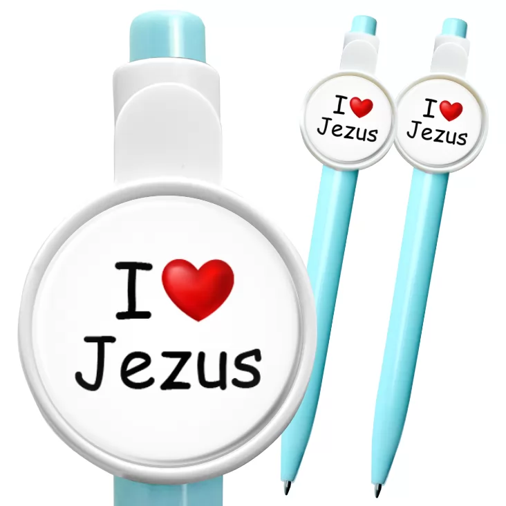 przypinka długopis I love Jezus