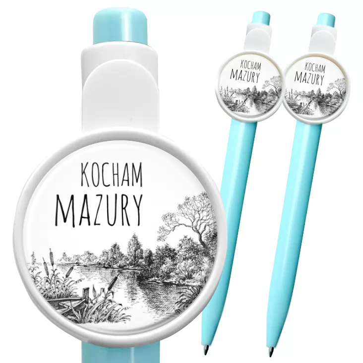 przypinka długopis Kocham Mazury