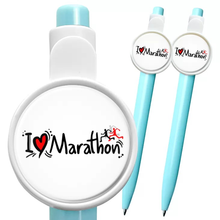 przypinka długopis I love marathon