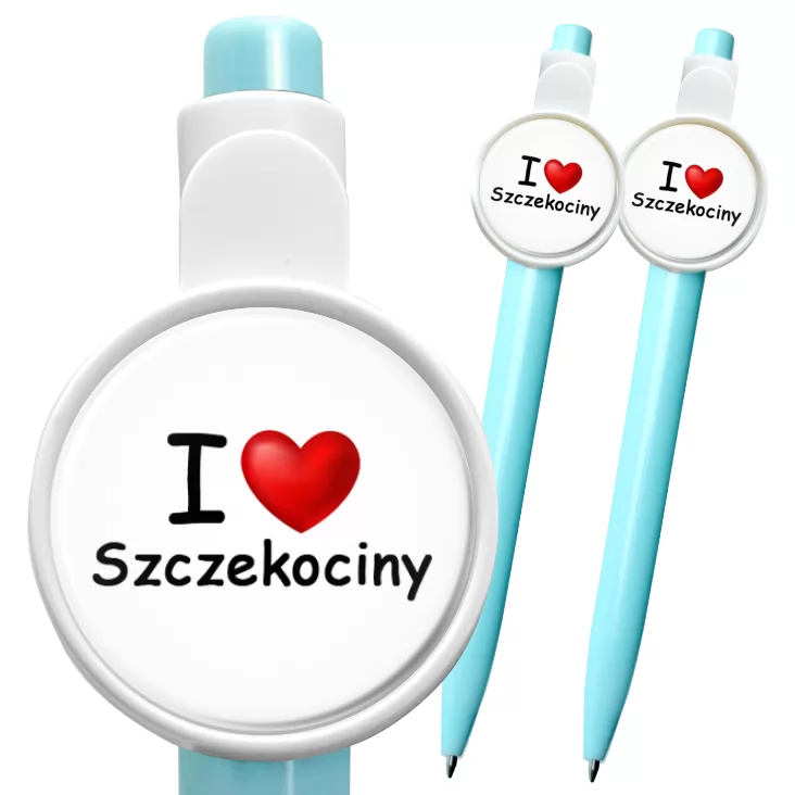 przypinka długopis I love Szczekociny
