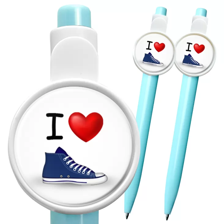 przypinka długopis I love trampki