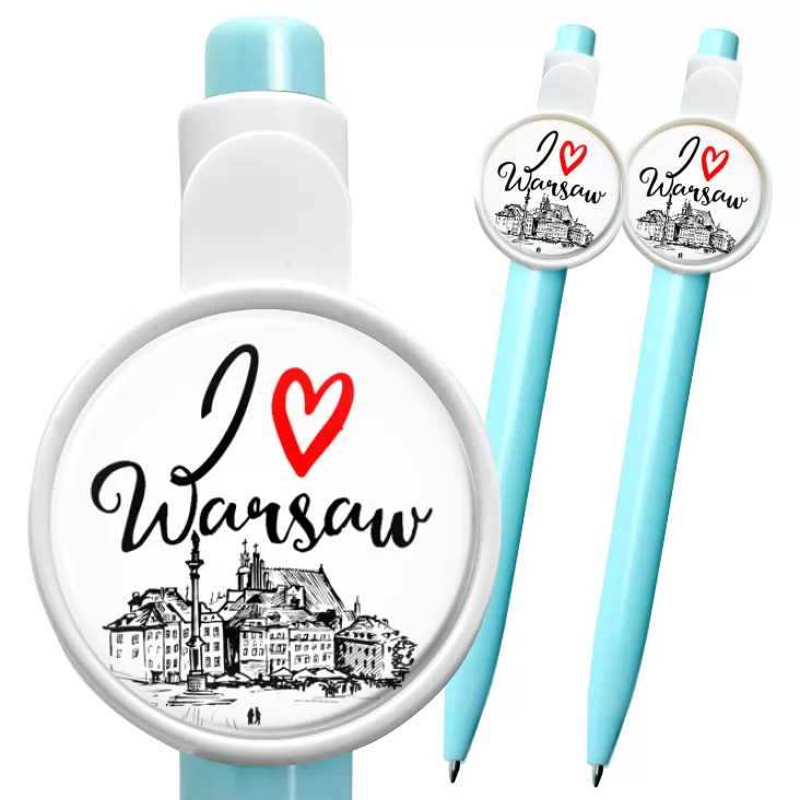 przypinka długopis I love Warsaw