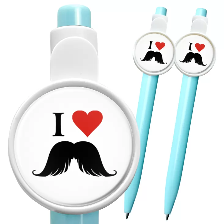 przypinka długopis I love moustache