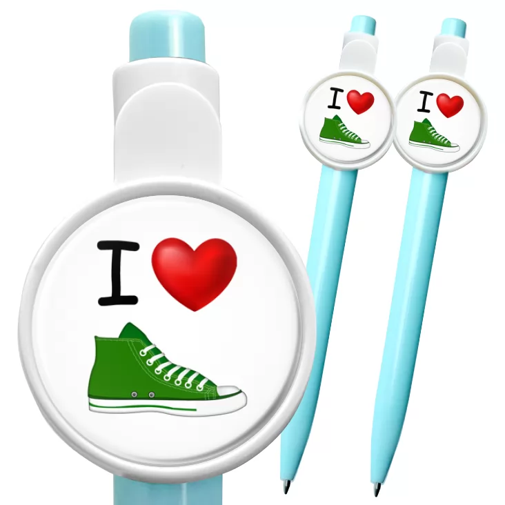 przypinka długopis I love trampki