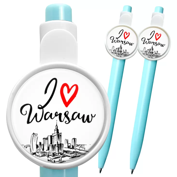 przypinka długopis I love Warsaw