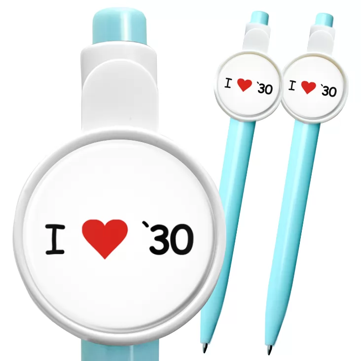 przypinka długopis I love `30