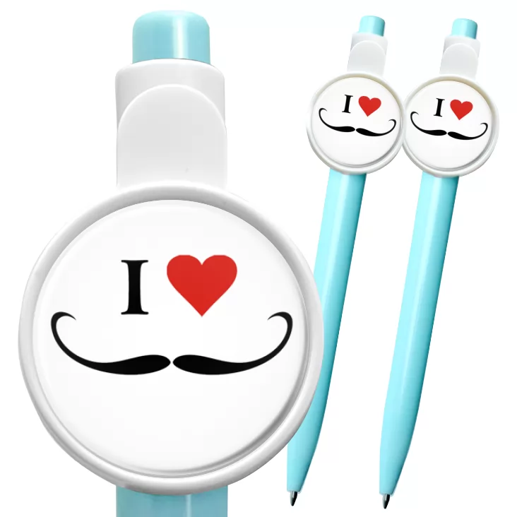 przypinka długopis I love moustache