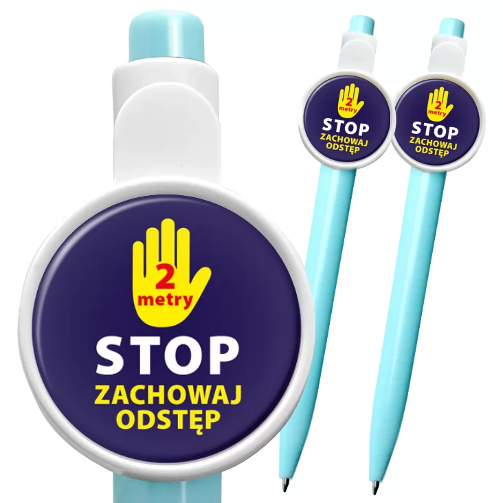 przypinka długopis Zachowaj odstęp