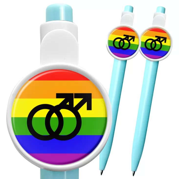 przypinka długopis Para mężczyzn - symbole