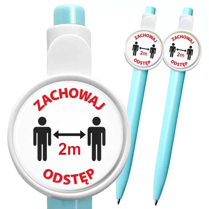 przypinka długopis Zachowaj odstęp