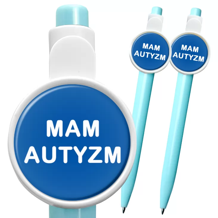 przypinka długopis Mam autyzm