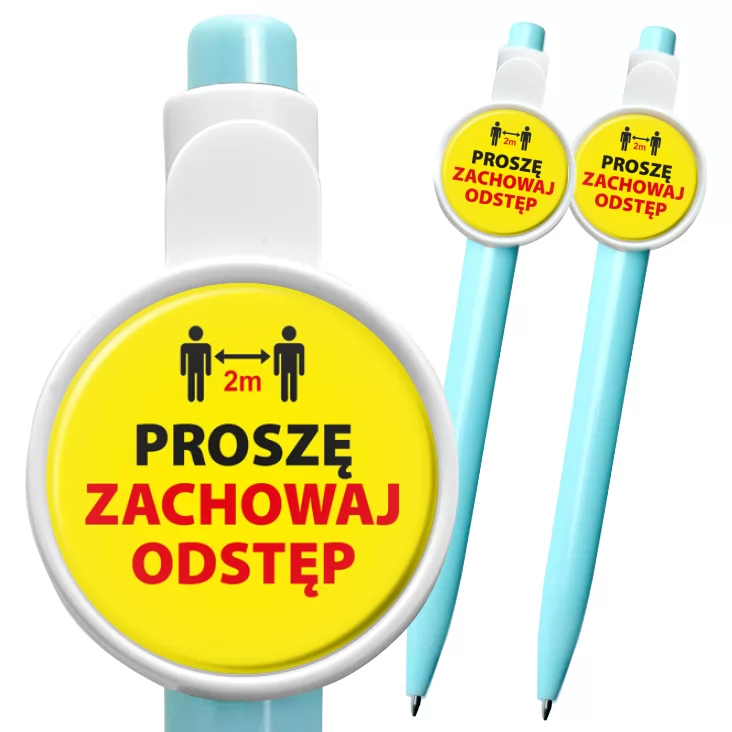 przypinka długopis Zachowaj odstęp