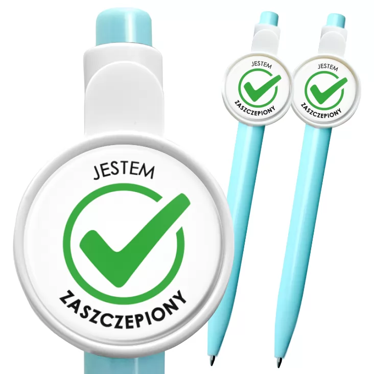 przypinka długopis Jestem zaszczepiony