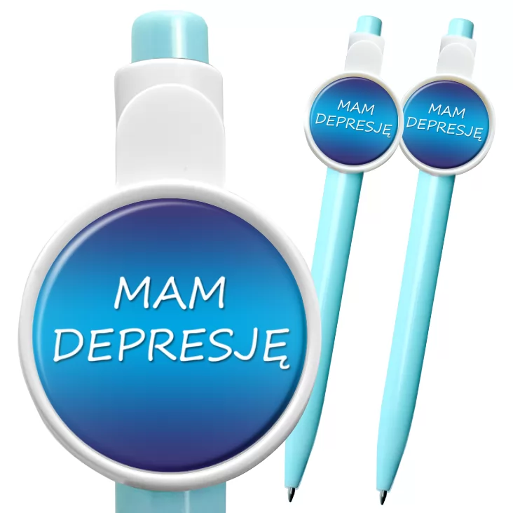 przypinka długopis Mam depresję