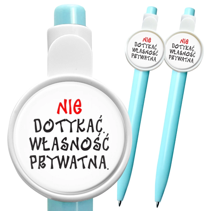 przypinka długopis Nie dotykać