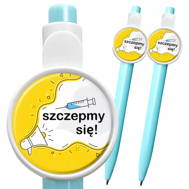 przypinka długopis Szczepmy się