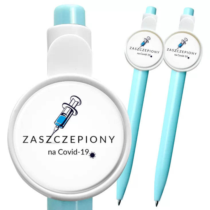 przypinka długopis Zaszczepiony na Covid-19