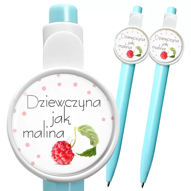 przypinka długopis Dziewczyna jak malina