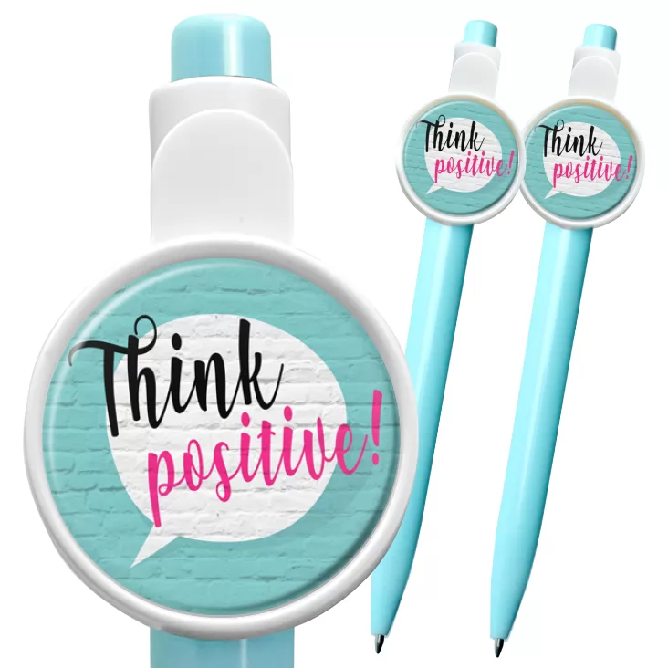 przypinka długopis Think positive