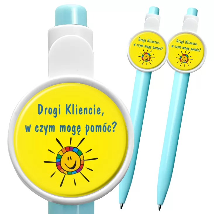 przypinka długopis W czym mogę pomóc? Słoneczko