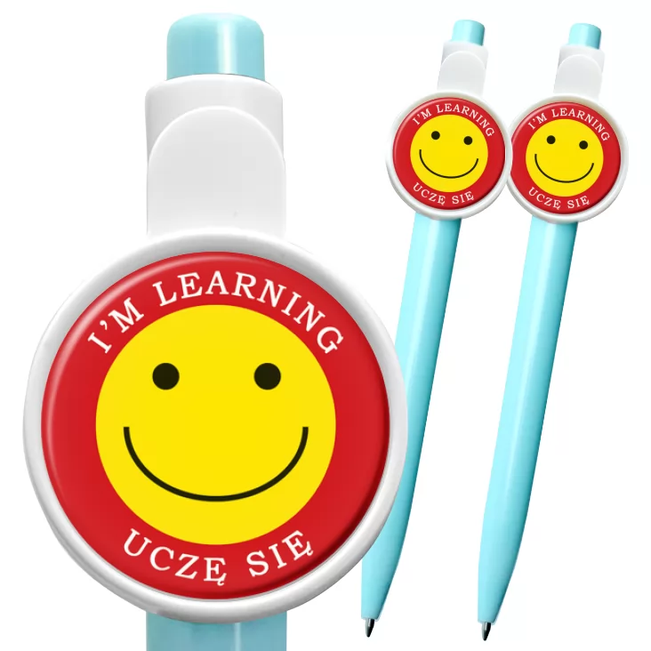 przypinka długopis I am learning Uczę się