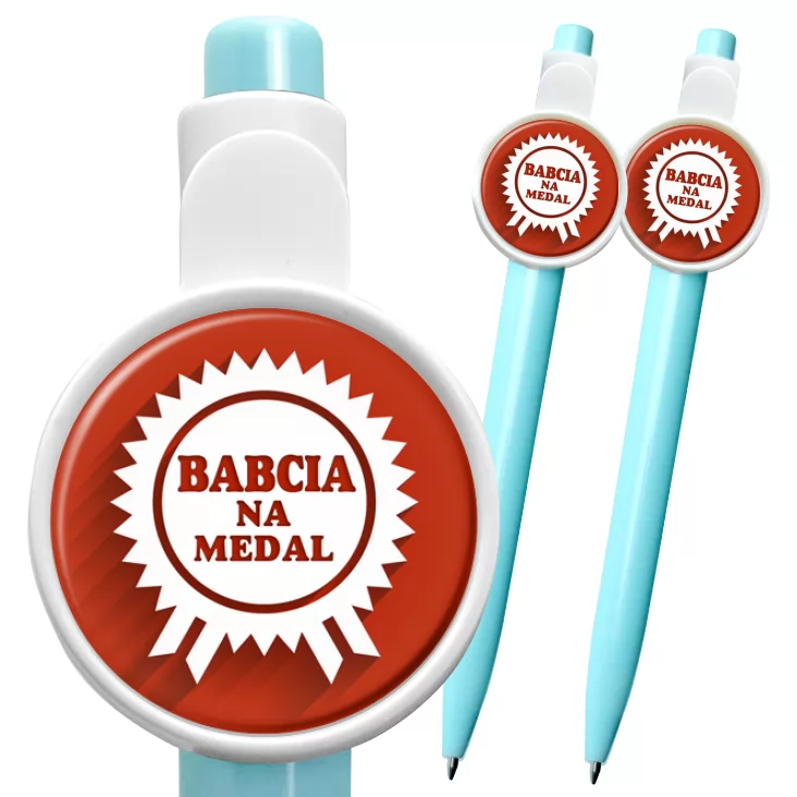przypinka długopis Babcia na medal