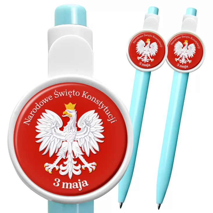 przypinka długopis Narodowe Święto Konstytucji 3 maja biały orzeł